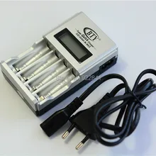 10 шт./партия супер-быстрое зарядное устройство 4 пути для AA/AAA/Ni-MH/Ni-Cd перезаряжаемая батарея с ЖК-дисплеем США ЕС вилка