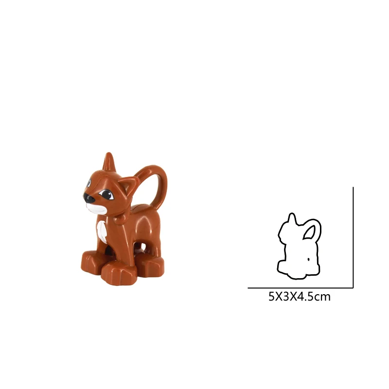 Кошка Животное фигурка классические крупные частицы строительные блоки