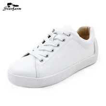 STARFARM Women Sneakers Leather Flats Real Leather Sneaker Red Five-pointed Star Outsole Gym Shoes Handmde Shoes White Red New