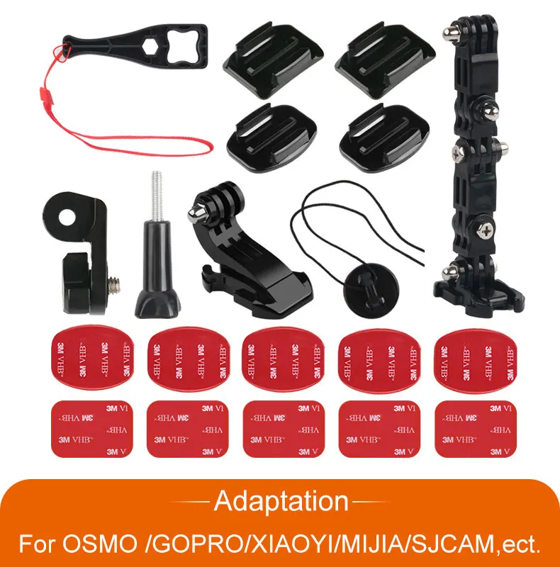 Аксессуары для экшн-камеры, 4 способа крепления поворотного стола на кнопке DJI OSMO Go Pro Hero 7 6 5 H9 H9R, кронштейн для крепления на мотоциклетный шлем - Цвет: Package 2