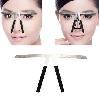 

Random Color Metal Tattoo Eyebrow Balance Ruler Measure Caliper Eye Brow Grooming Shaping Stencil Tool For The Beginers