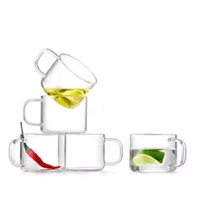 2 шт. ручной работы Ясно жаропрочных Стекло чашка с ручкой Простой утро Кружки Кофе молоко Чай чашка 125 мл SH125