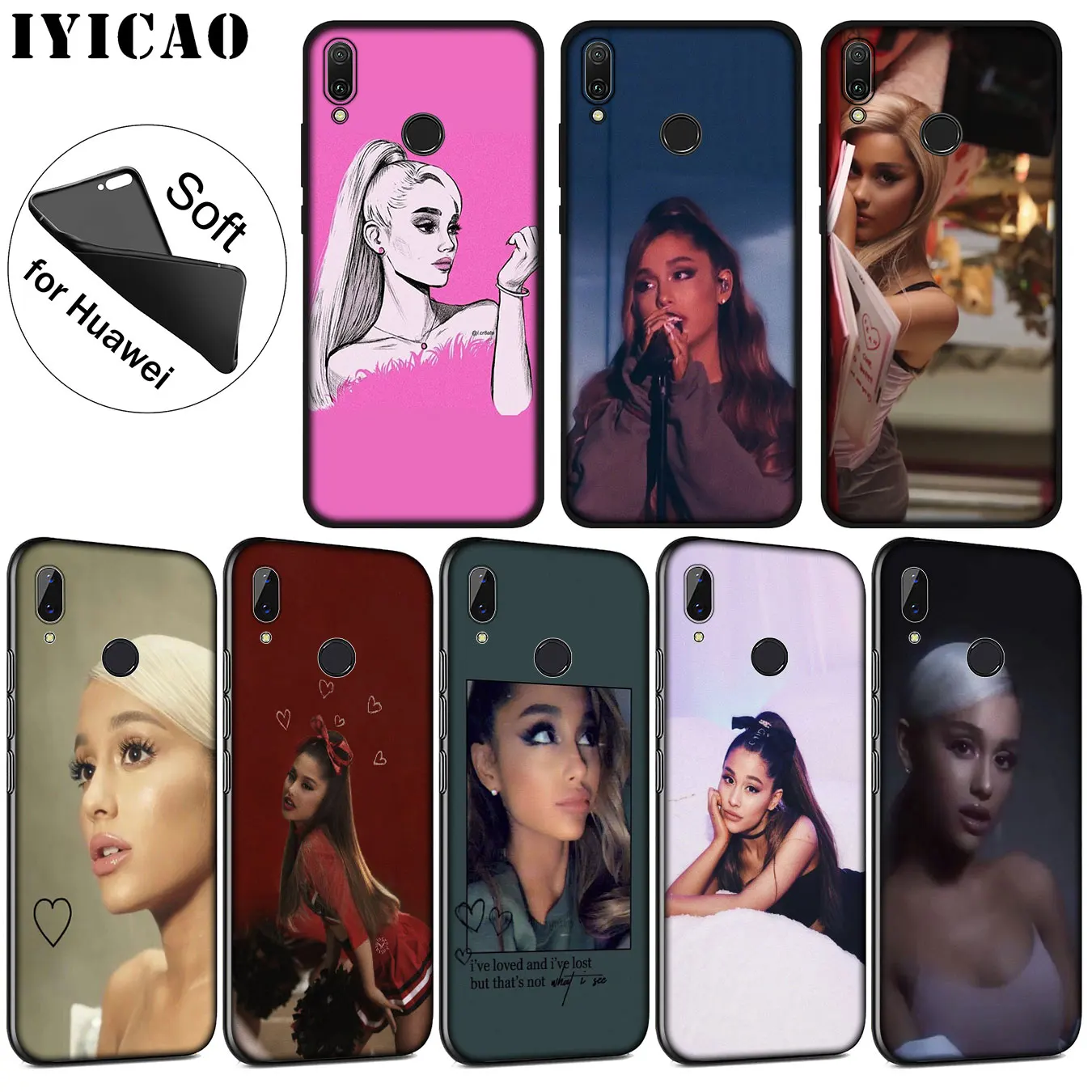 IYICAO Sexy hot Ariana Grande Ultrathin Novelty Soft Case for Huawei P30 P20 Pro P10 P9 P8 Lite Mini 2017 2016 P smart Z 2019 |