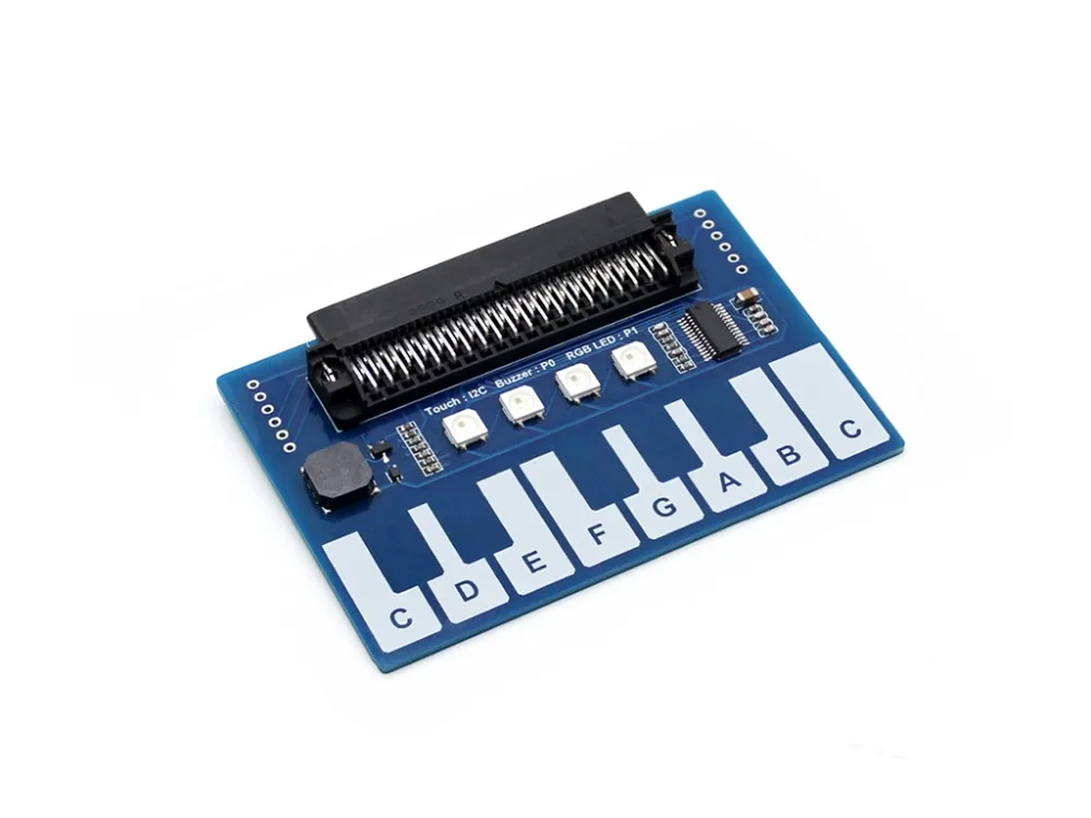 Waveshare мини-фортепианный модуль для микро: бит, сенсорные клавиши для воспроизведения музыки, с 4x RGB светодиодами
