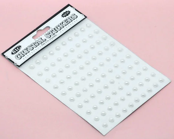 

DoreenBeads White Self Adhesive imitation pearl Craft Card Making Scrapbooking 5mm,1Sheets(Approx 100PCs/Sheet)