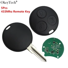 

Okeytech 5Pcs/lot 3 Button Smart Remote key 433Mhz Remote Key Blade For Benz MB Key Smart Fortwo Forfour Roadster Free Shipping