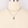 Nuevo color de plata de la vendimia gota de piedra colgante collar de la mujer joyería de la muchacha regalos N0045 ► Foto 3/6