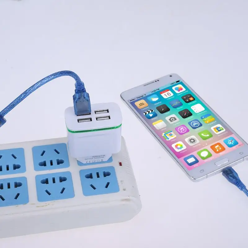 Адаптер для зарядного устройства с 4 USB портами штепсельная вилка европейского