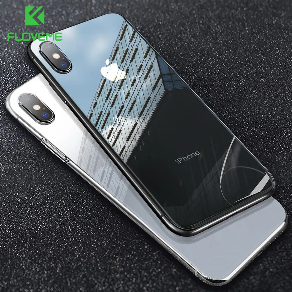 FLOVEME роскошный мягкий прозрачный чехол для iPhone X 7 8 силиконовый 6 6s Plus 10 ультра