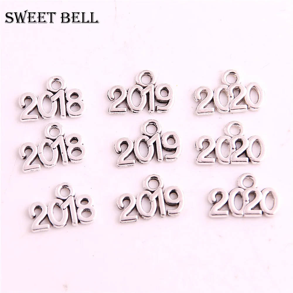 SWEET BELL 120pcs Vintage Arabic Numbers Digital 2018 2019 2020 Year Charm for Necklace Bracelet Jewelry Making D6221 | Украшения и
