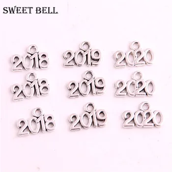 

SWEET BELL 120pcs Vintage Silver Arabic Numbers Digital 2018 2019 2020 Year Charm for Necklace Bracelet Jewelry Making D6221