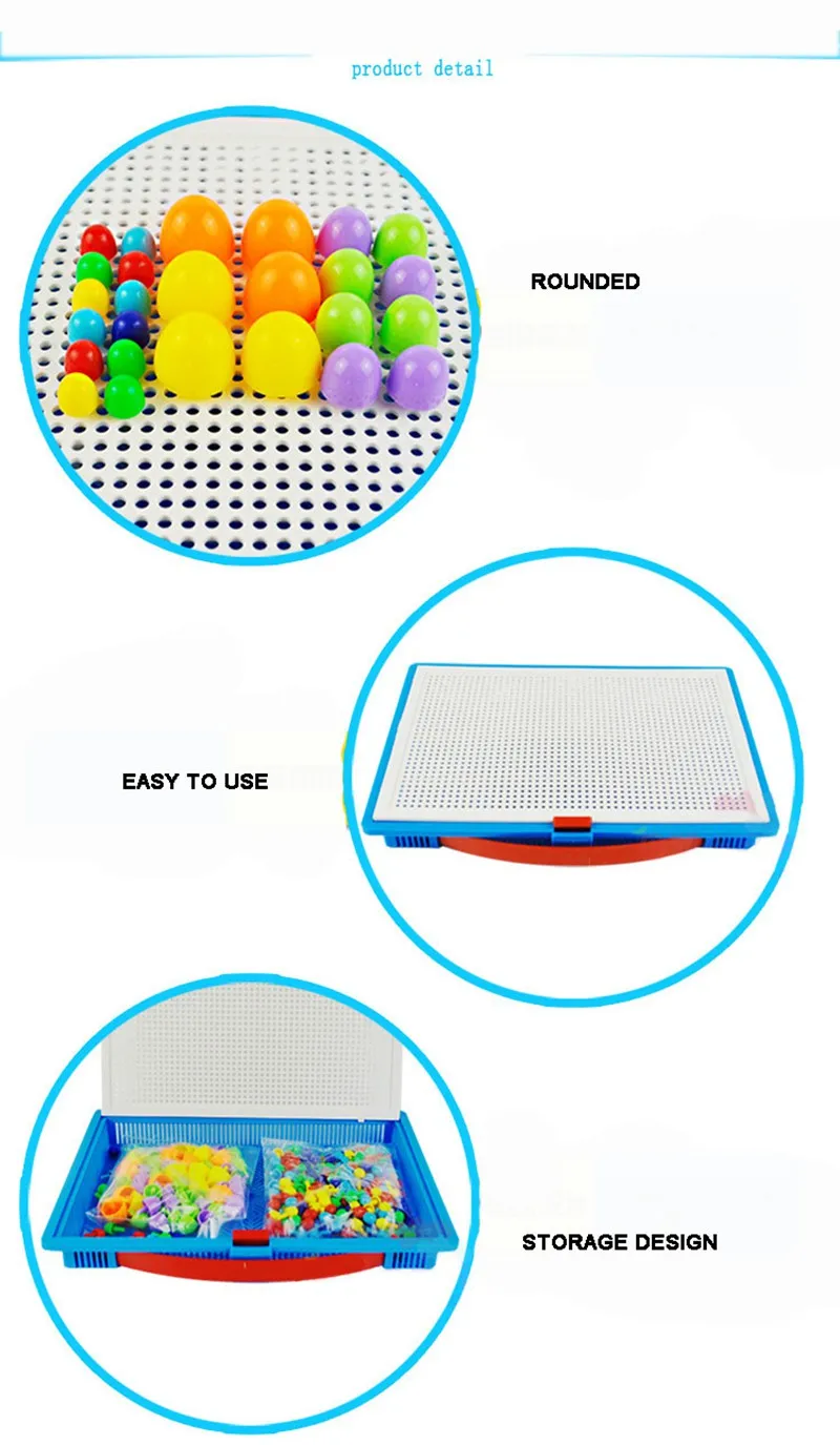 MOTOHOOD 290pcs Nail Bullet Intelligence Toys Girl Boy Assemblage Models & Building Toys For Children Kids Plastic Blocks  (11)