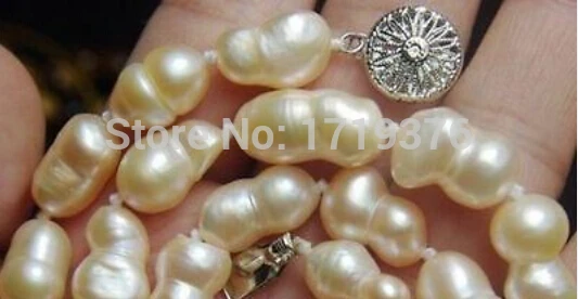 

Free shipping >>@ > 17 inch RARE WHITE BAROQUE CULTURED PEARL NECKLACE