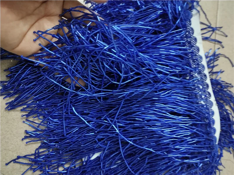 Синий цвет 5 ярдов отделка бисером, жемчужные бусы отделка стразами для пояса, повязка на голову, высокое качество свадебные украшения JRB-10272