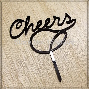 

1pcs New Black Birthday Cake Topper Acrylic Anniversary Party Decoration Plexiglass Laser Cut Wedding Cake Topper