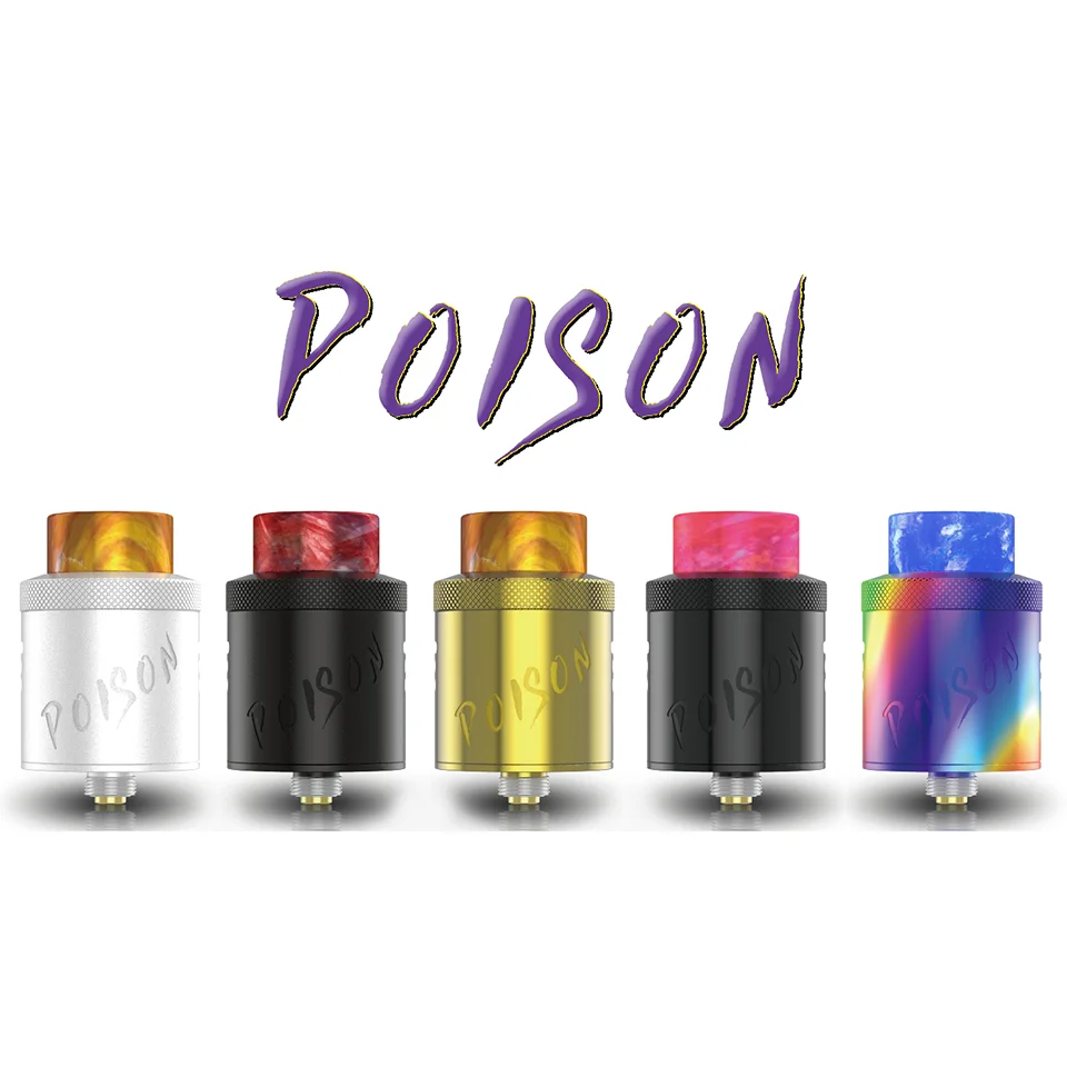 

2019 New original DAMSELFLY Poison RDA 24mm e-cigarette tank 2ml capacity for 810 thread 4 Airflow adjustment choice Atomizer