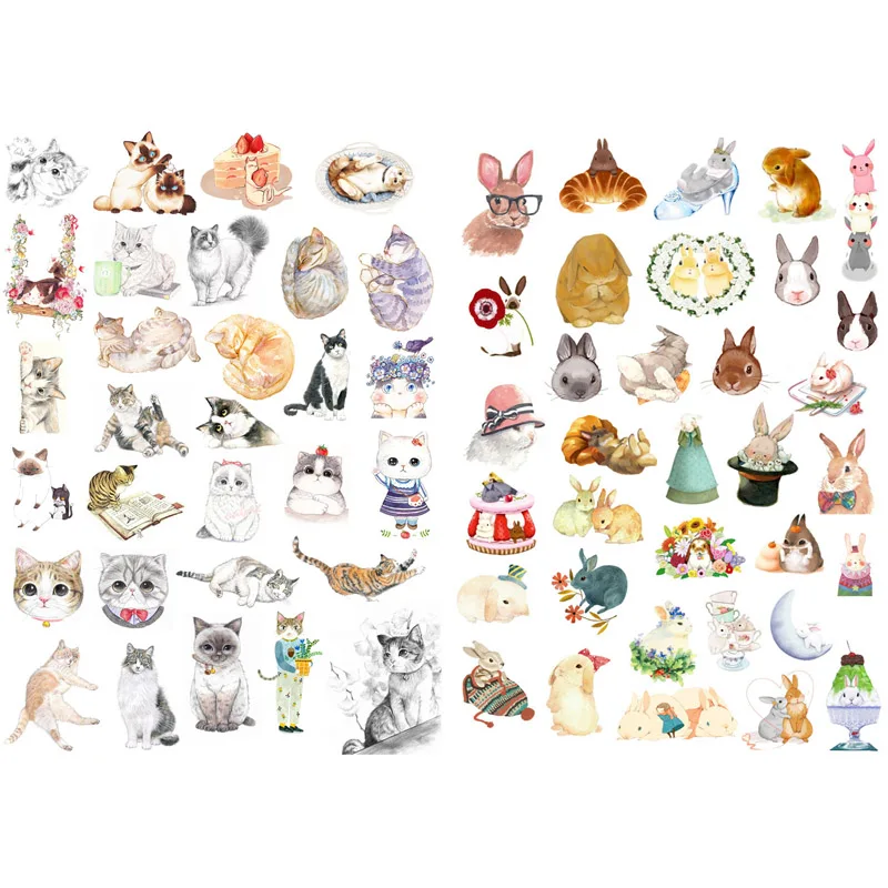 50pcs Kawaii Chunky Pet Animal Stickers Cute Grey Pusheenes Cat Decorative  Scrapbook Notebook Diy Waterproof Kid Sticker Toy - Stickers - AliExpress