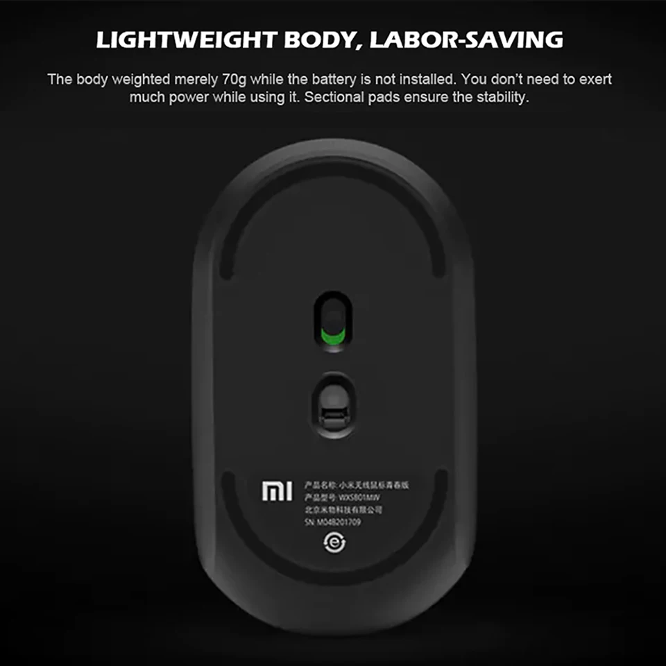 Original Xiaomi Wireless Mouse Youth Edition 1200dpi 2.4Ghz Optical Mouse Mini Portable Mouse For Macbook Laptop Notebook Mouse (2)