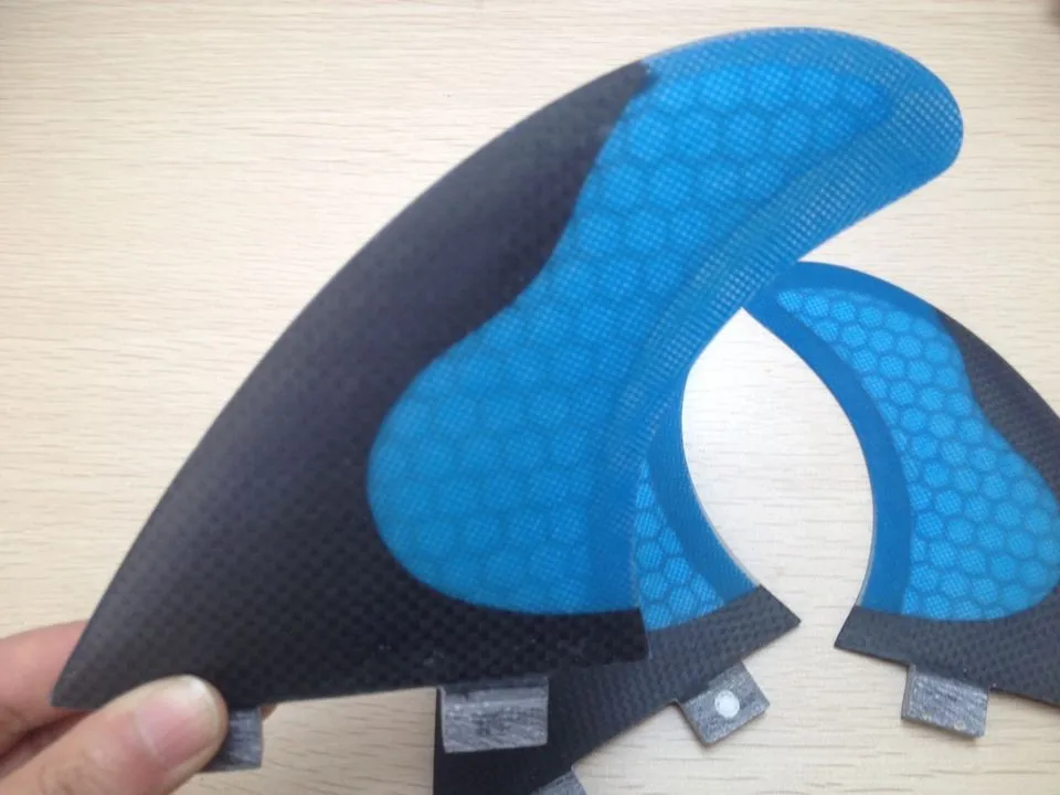 Горячая продажа FCS G5 плавники половина углерода плавники для серфинга синий плавник из стекловолокна для серфинга