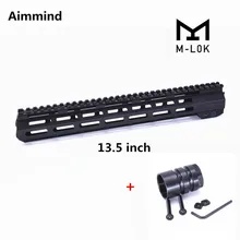 13," AR15 свободный поплавок mlok M-LOK ствольная накладка Пикатинни рельс тонкий стиль цевье для винтовки с стальная муфта ствола для крепления прицела