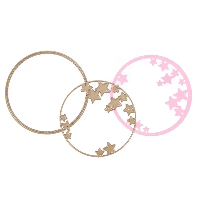 

2Pcs Stars Circles Metal Cutting Dies Metal Stencils for Scrapbooking Photo Album Dairy Decorative Dies Embossing Molds Diamond