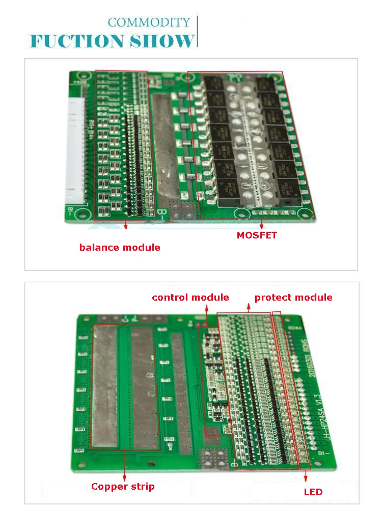 19S 60A версия D LiFePO4 BMS/PCM/PCB плата защиты батареи для 19 пакетов 18650 батарея с балансом w/переключатель температуры