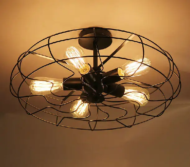 Loft Western Style Rustic Restaurant Industry And Creative Personality Ceiling Fans Lights Balcony Study
