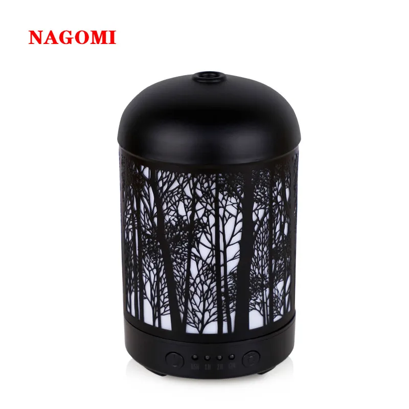 

100ml Aroma Essential Oil Diffuser Iron Art Air Ultrasonic Humidifier For Home Office With Color Changing LED Light