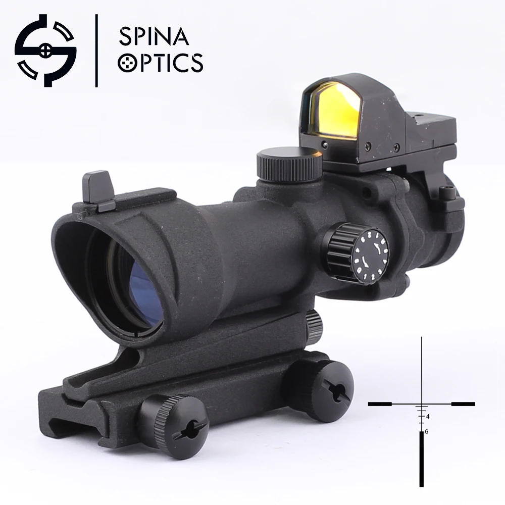

SPINA OPTICS 4X32 Scope Red Green Reticle With Mini Red Dot Sight Sniper Riflescope Shooting Rifle Scope for Hunting