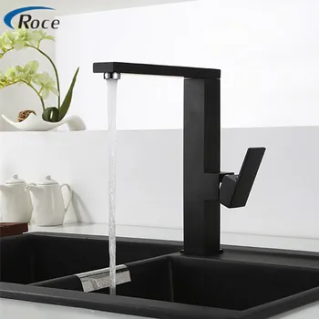

German export all black copper can rotate the kitchen sink dish basin of continental square bibcock of cold hot water