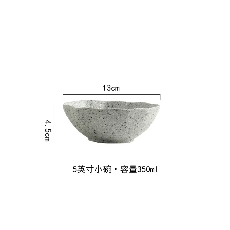 4.5 Inch bowl Дизайн, керамическая тарелка для еды с гранитным узором, блюдо для риса, Салатница, ретро фарфоровый поднос, домашняя посуда, набор тарелок - Цвет: 4.5 Inch bowl