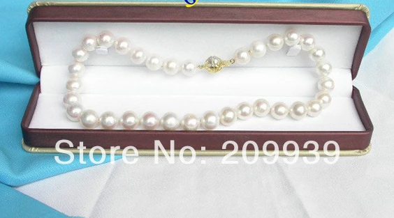 

huij 003263 Genuine AAA 12-13mm 17" round white pearls necklace 925sc clasp