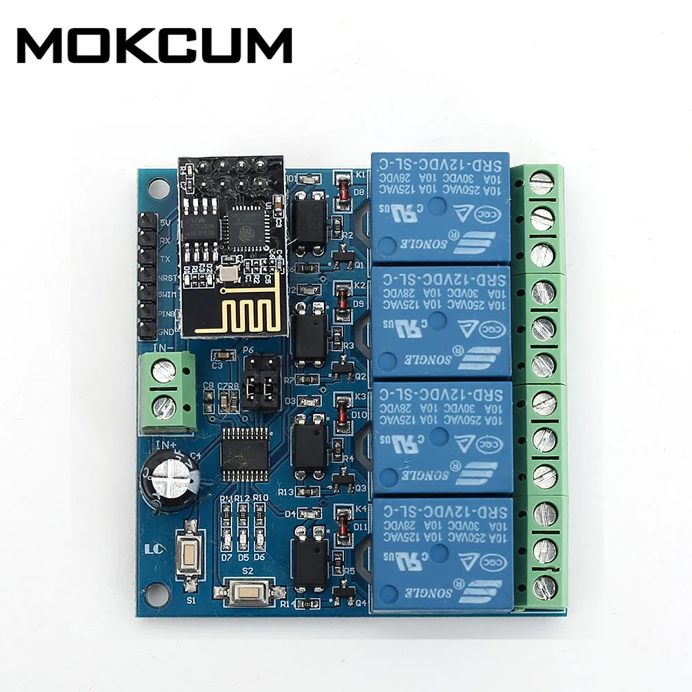 DC 5V & DC12V ESP8266 WIFI 4-Channel Relay Mod