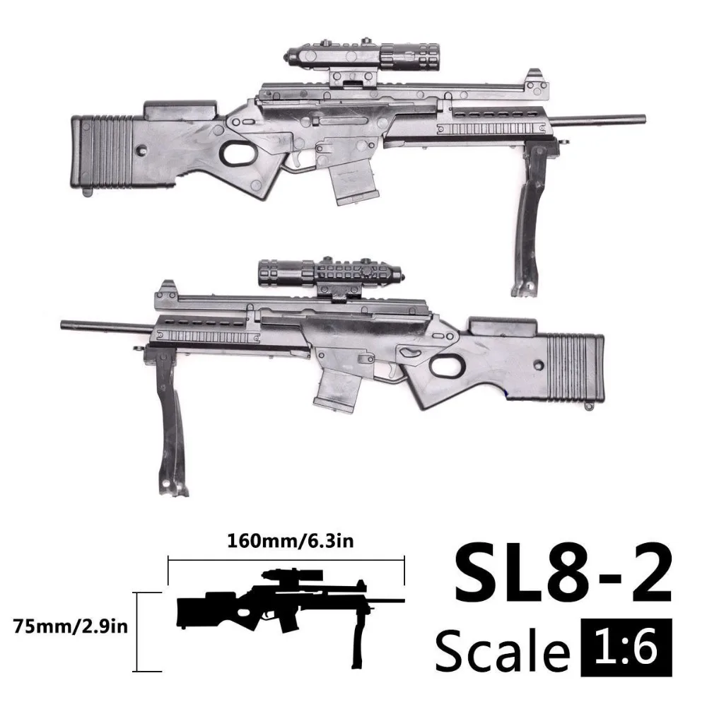 1:6 SL8-2 Sniper Weapon Model Gun Accessory for 1/6 Scale 12" Action Figures