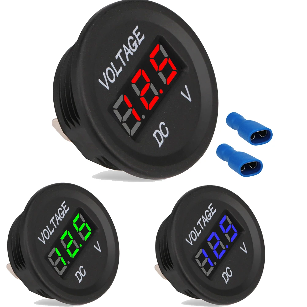 DC 12V 24V Waterproof Motorcycle Voltmeter Gauge Volt Meter 12v Car