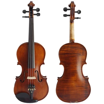 

HANDMADE VARNISHED RED BROWN NICE FLAME MAPLE CARVED PROFESSIONAL VIOLIN WITH EBONY PARTS MODEL HV900