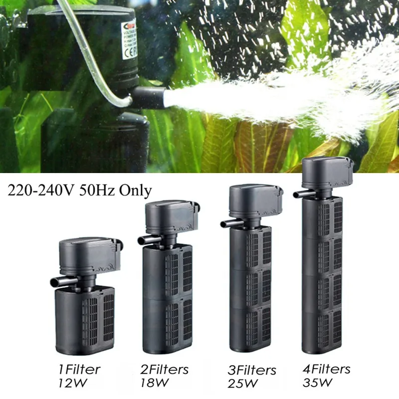 

3 in 1 Aquarium Filter Pump Submersible Water Purifier Oxygen Air Pump Fish Tank Internal Filter Pump