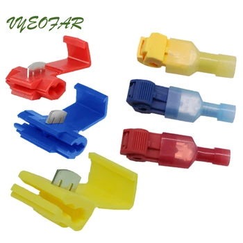 

60set Electric Wire Spade Terminal Quick Splice Crimp Terminal Wire Connect Scotch Lock Quick Car Splice Terminal 22-10AWG