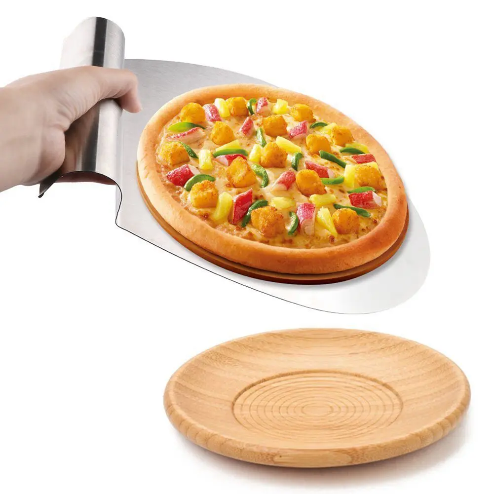 SDFC-1PCS Baking Tools Stainless Steel Transfer Cake Tray Moving Plate Bread Pizza Blade Shovel Bakeware Pastry Scraper