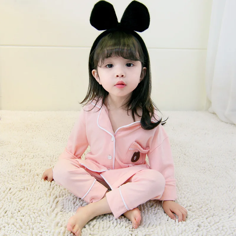 

Children's pajamas Set summer Short sleeved Set Baby Boy Girl Cartoon Bear children's sleepwear pajamas for kids pyjamas 2-4year