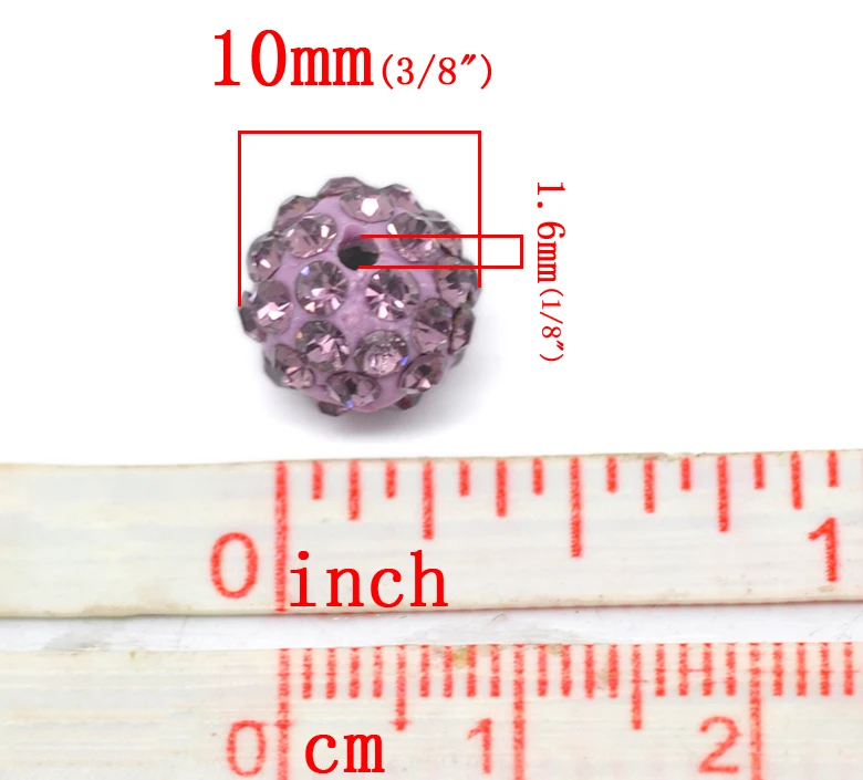DoreenBeads Полимерная глина горный хрусталь бисер шар Mauve около 10 мм (3/8 &quot) Диаметр