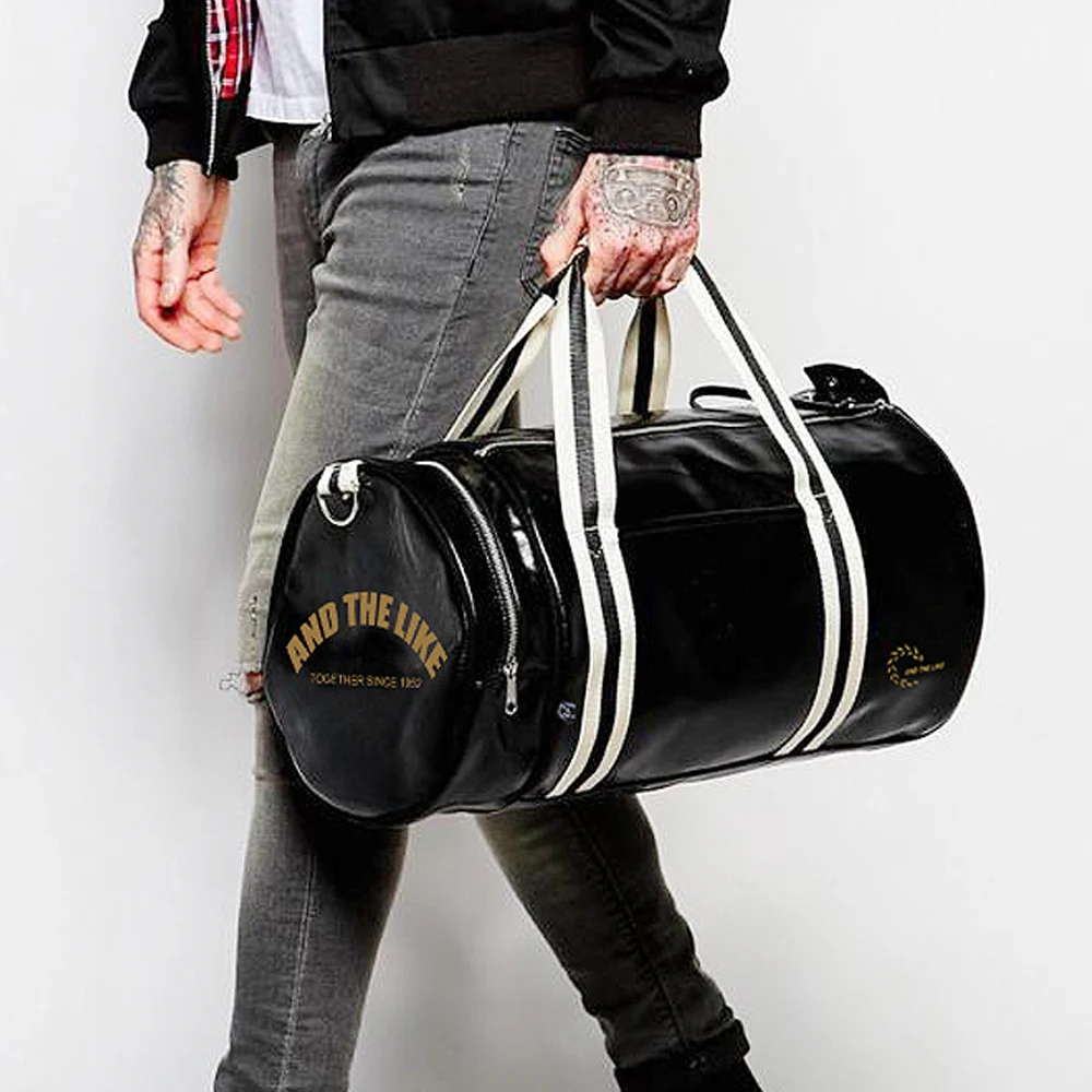 Gym Sports Bag Large Capacity Shoes Bag For Fitness Men's Waterproof Cylinder Bag Men One Shoulder Handbag Travel Luggage