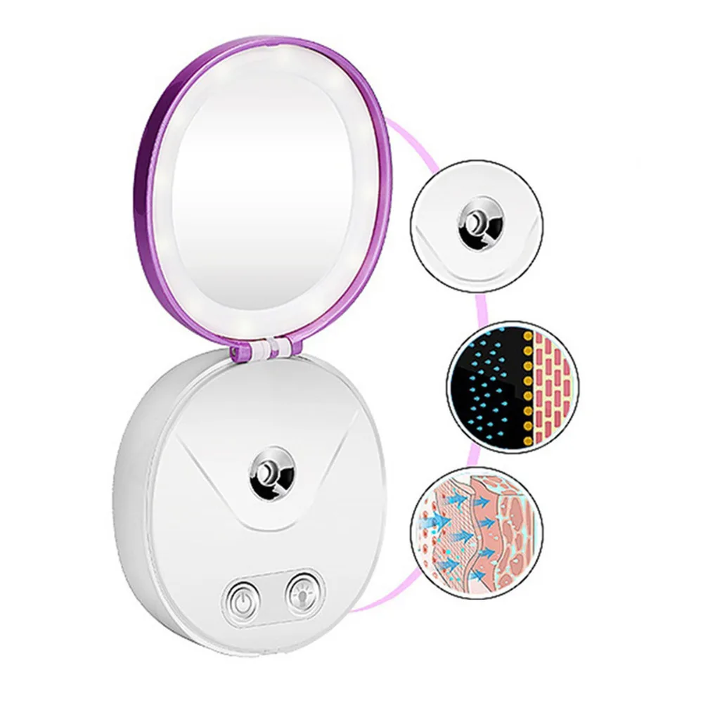 

Multi Function Nano Mist Sprayer Makeup Mirror Power Bank Sets Moisturizing Facial Body Nebulizer Steamer Mini Spray Beauty Tool