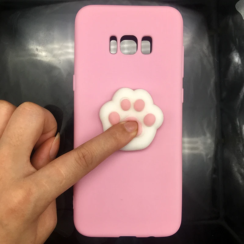 3d Squishy Cat Silicon TPU Soft Cases For Samsung Galaxy S8 S9 plus S7 S6 J3 J5 J7 2017 j510 J710 j310 A6 Candy Back phone Cover (24)
