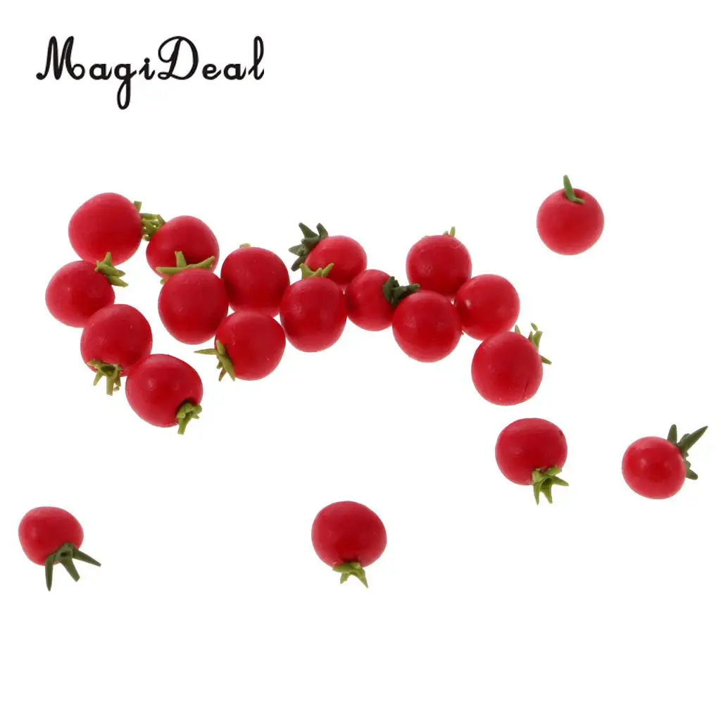10 Pieces 1:12 Scale Dollhouse Fruit Food Miniature Mini Lemon Apples Cherry for Restaurant Kitchen Decor Pretend Play Toys
