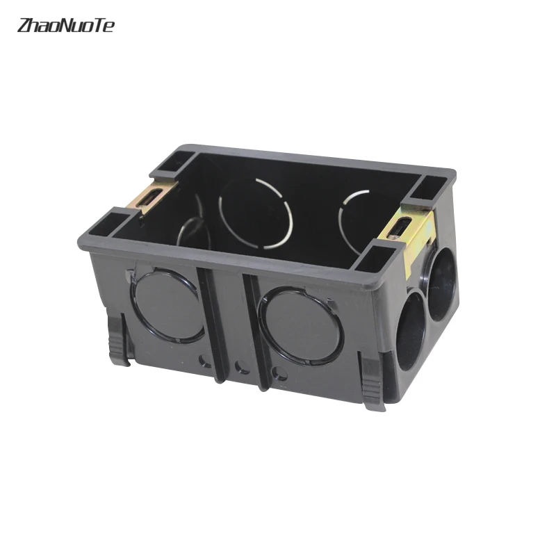 

10pcs Home Improvement 118 Type 2-Gang Cassette Bottom Dark Box Black Wall Mount Switch Socket Junction Box PVC Universal