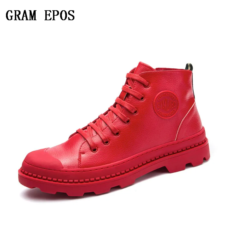 

GRAM EPOS 2018 new men's high-top casual shoes candy color hip-hop Justin Bieber high men's shoes black and white red size 38-43