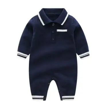 Dark blue Emotion Moms/зимние детские комбинезоны; одежда для маленьких мальчиков; свитер; теплая одежда для новорожденных девочек; комбинезон с длинными рукавами для младенцев - Цвет: Dark blue