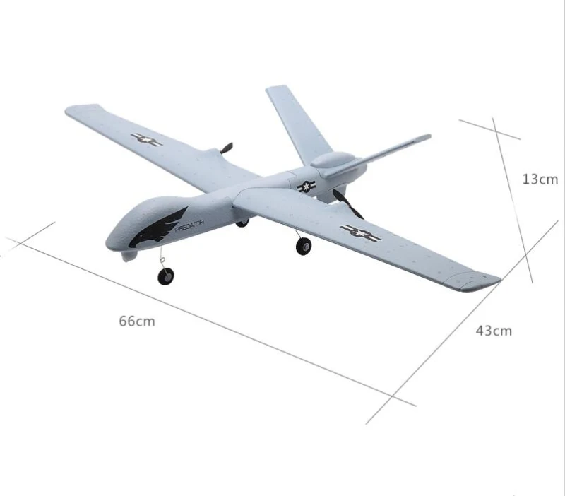 DIY сборка военный пульт дистанционного управления с фиксированным крылом из пенопласта RC самолет планер 200 м 66 см большой ручной бросок Радиоуправляемый игрушечный самолёт добавить светодиодный светильник