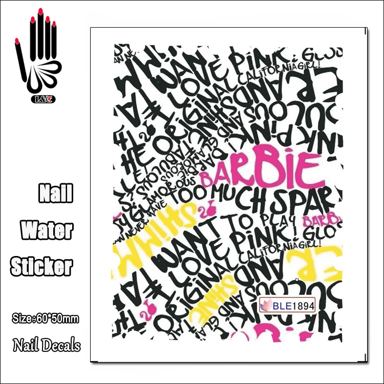 

1 Sheet Nail BLE1894 Beauty Words Stamp Nail Art Sticker Full Cover Nail Water Transfer Sticker Decal For Nail Art Decoration